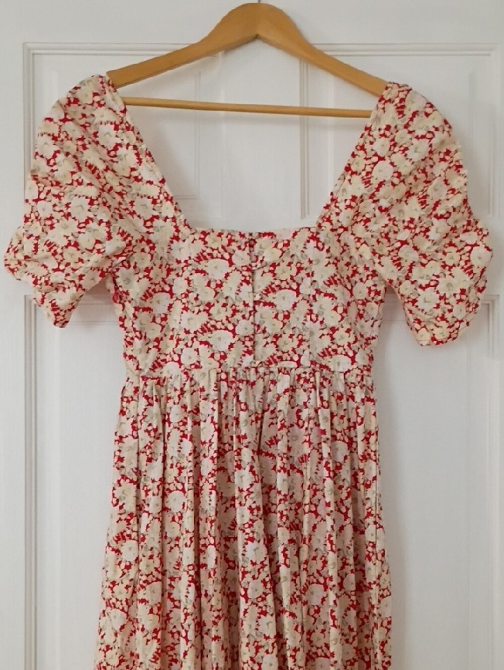 Free People Cream Maxi Dress with Red Floral Print - Picture 3 of 4